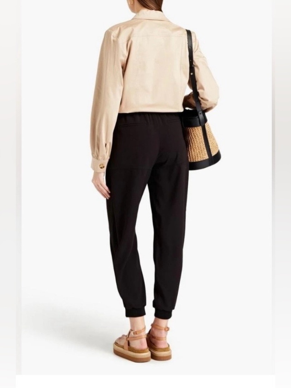 New Chloe Crepe Track Pants - Black FR SZ 44/ US SZ 12. - Picture 2 of 7